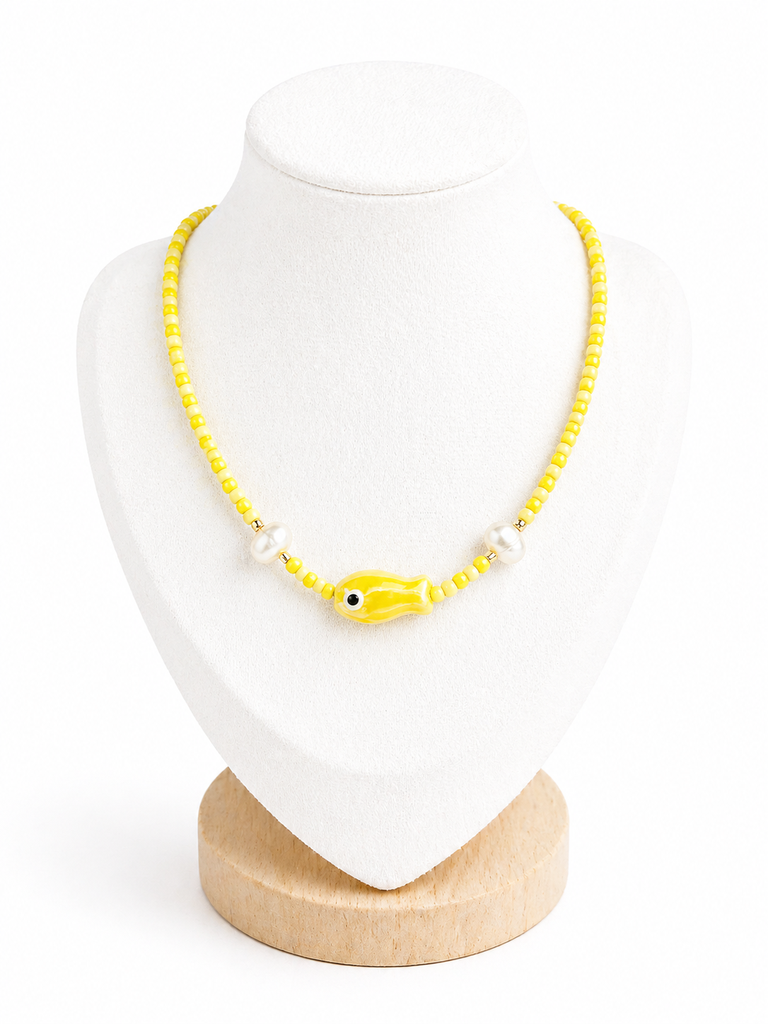 Collier Ras de cou -Poisson - Jaune