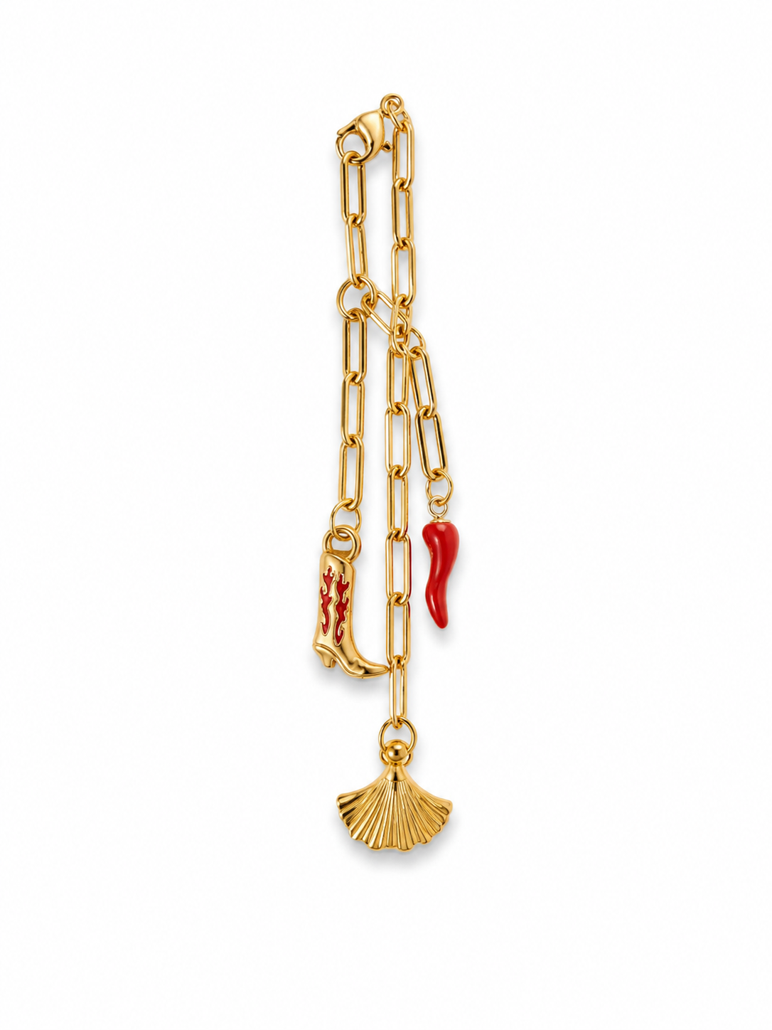 Bijou Santiag – Bijou Western en Acier Inoxydable Doré & Breloques Coquillage - CORALIE