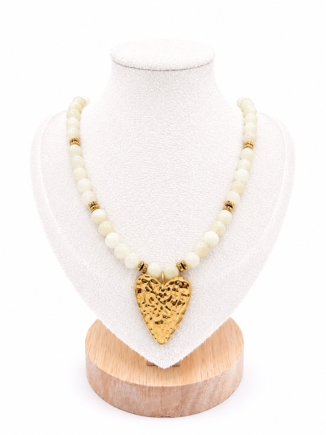 Collier Coeur - imitation de pierre naturelle teintée
