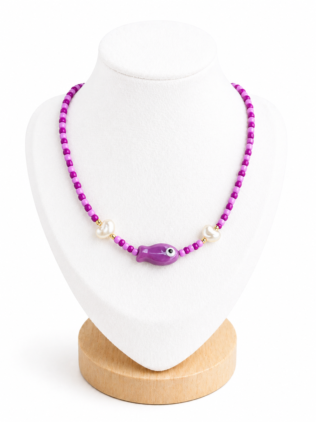 Collier Ras de cou -Poisson - Violet