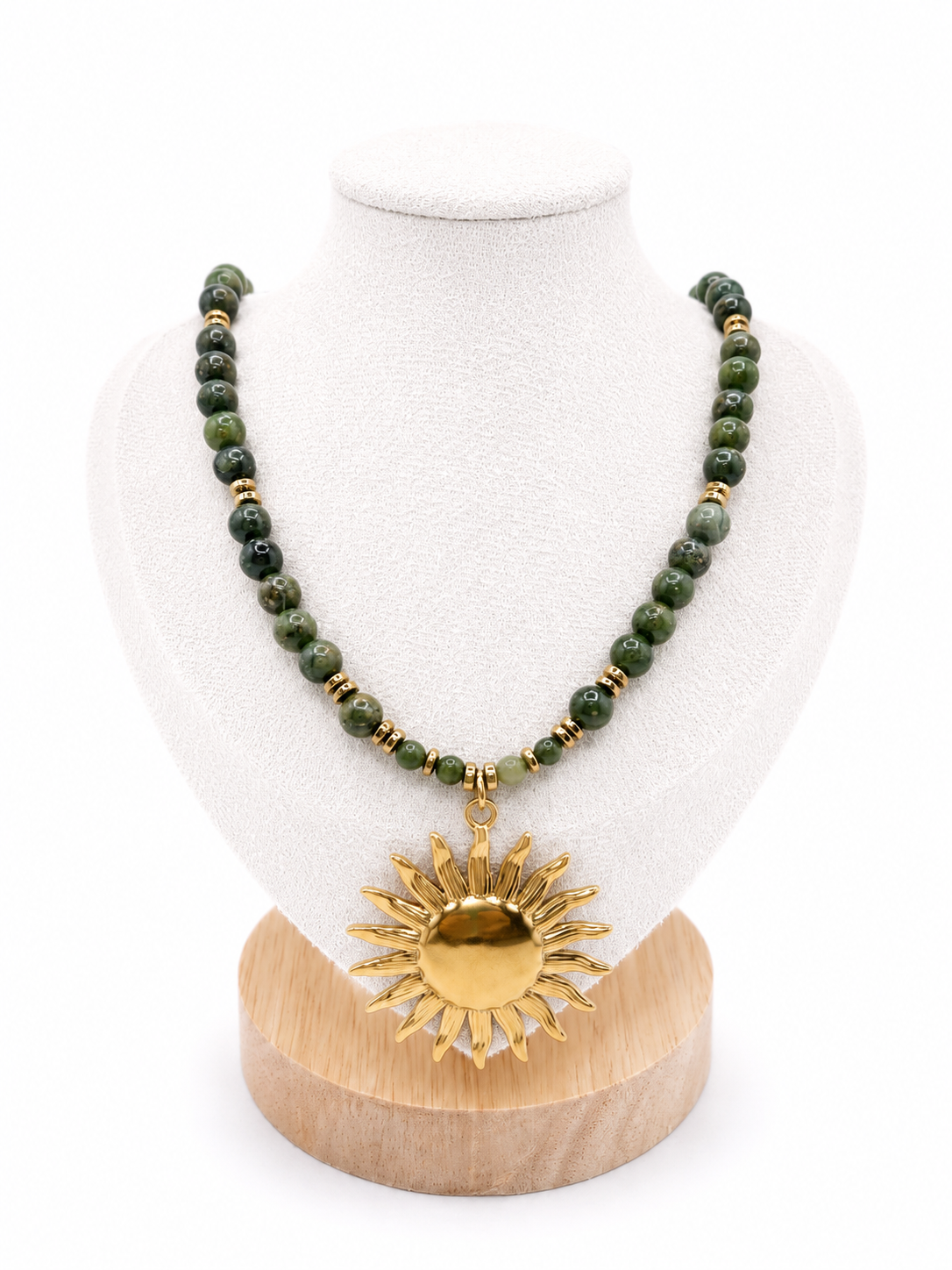 Collier Sun - Pierres naturelles Serpentine