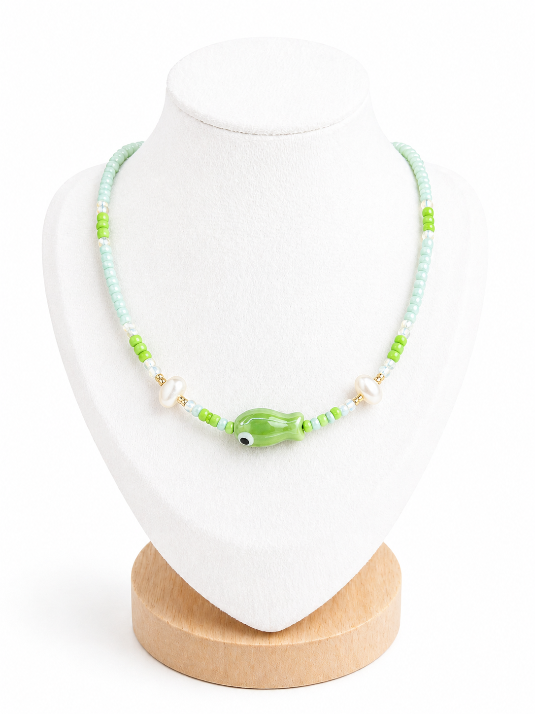 Collier Ras de cou -Poisson - Vert foncé