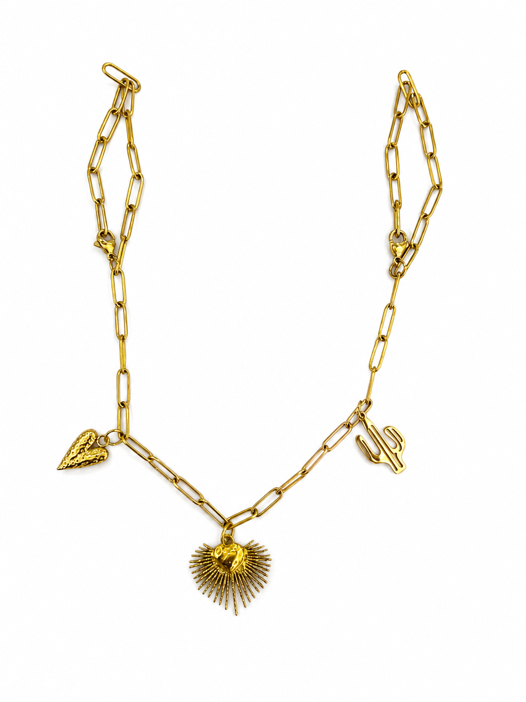 Bijou Santiag – Bijou Western Cœur Sacré en Acier Inoxydable Doré - VALENTINA