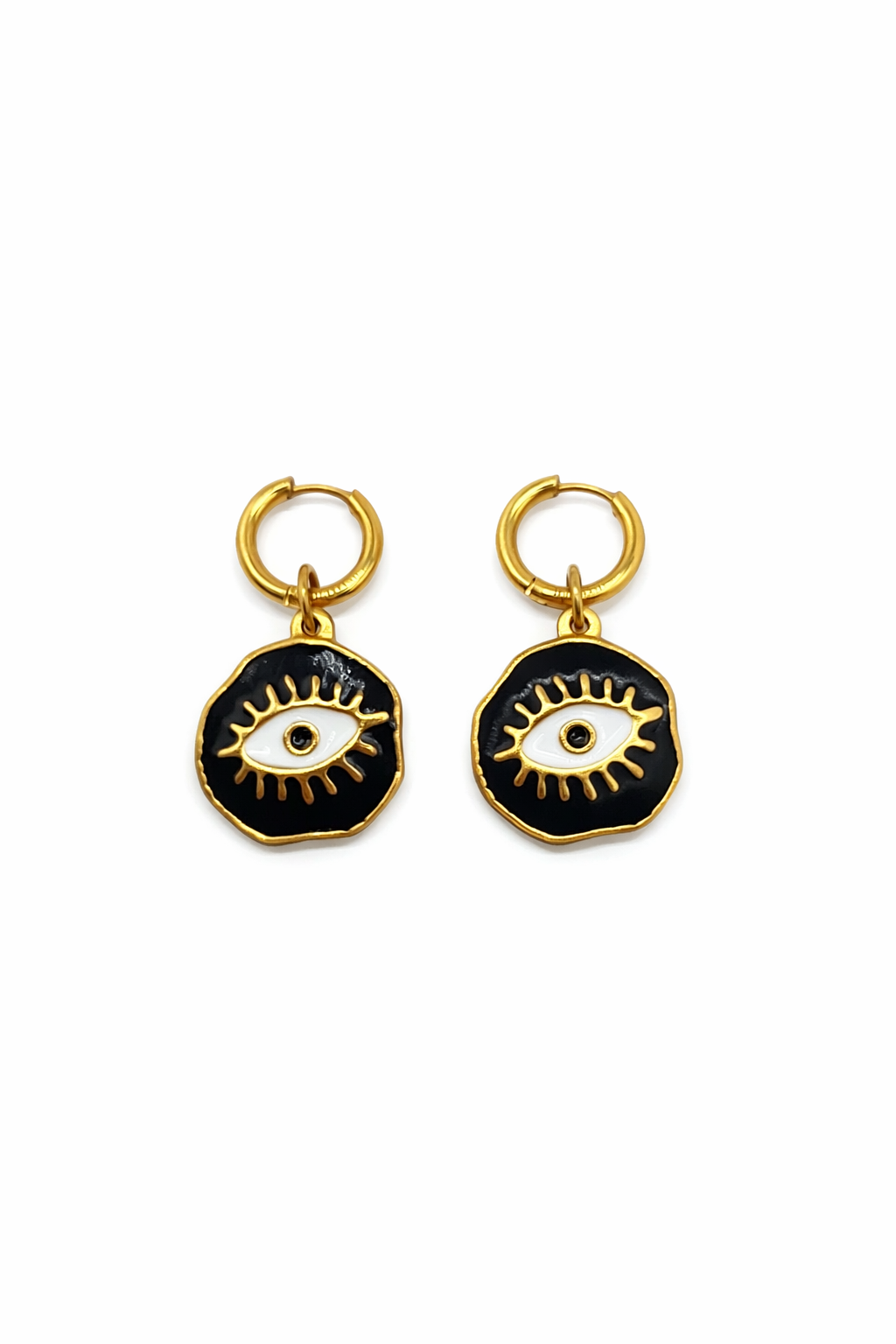 Boucles d’oreilles - Esma Œil Noir Doré