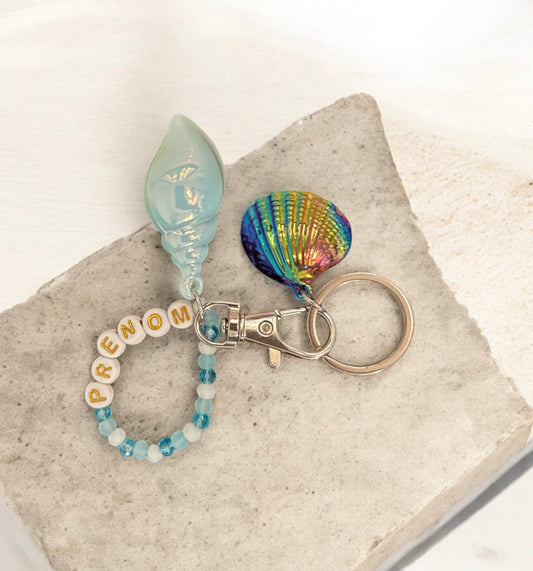 Porte-clés coquillage personnalisé – Esprit bord de mer