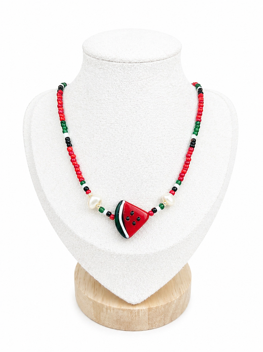 Collier Ras de cou - Pastèque
