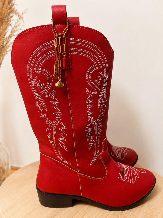 Bijou Santiag – Bijou Western en Acier Inoxydable Doré & Breloques Coquillage - CORALIE