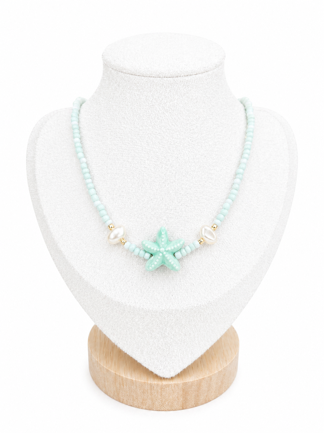 Collier Ras de cou - Étoile de mer bleu clair