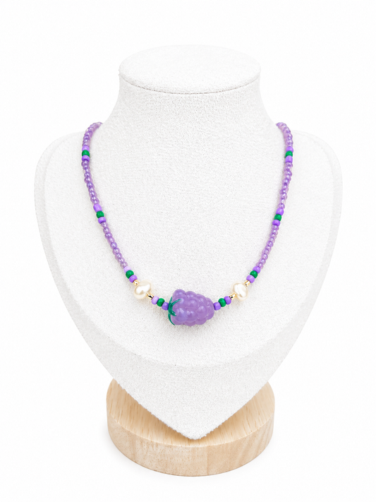Collier Ras de cou - Raisin violet
