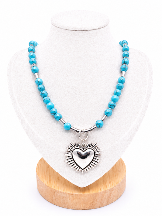 Collier Coeur - Pierres naturelles Calcite