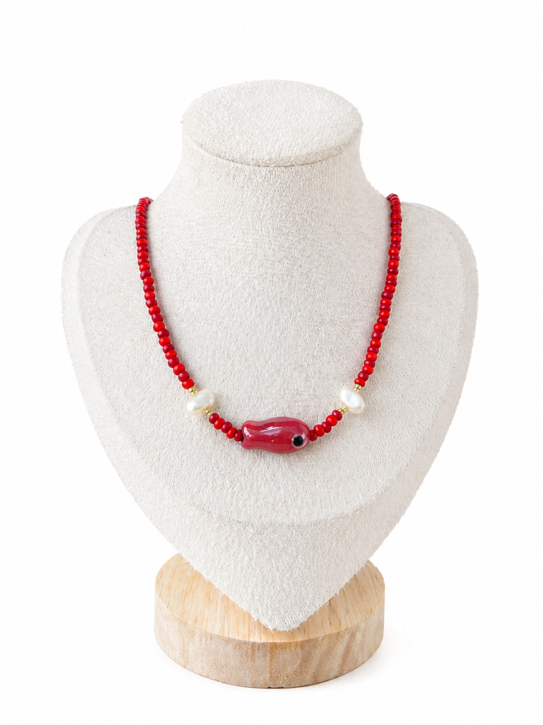 Collier Ras de cou -Poisson - Rouge