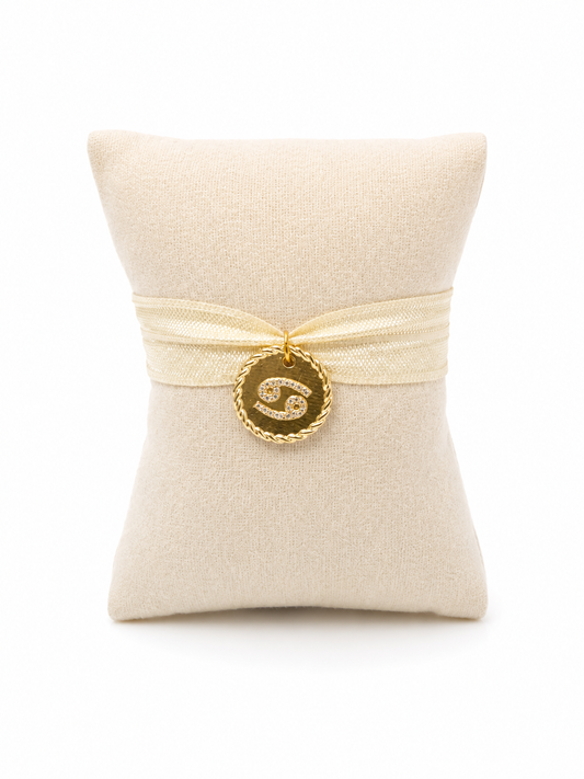 Bracelet Élastique Signe Astrologique – Médaille Dorée en Acier Inoxydable