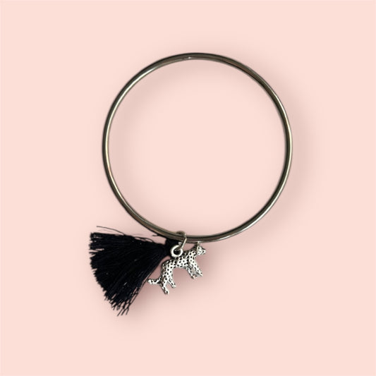 Jonc argenté léopard