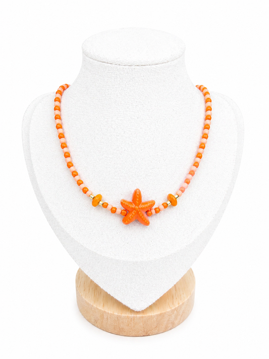 Collier Ras de cou - Orange