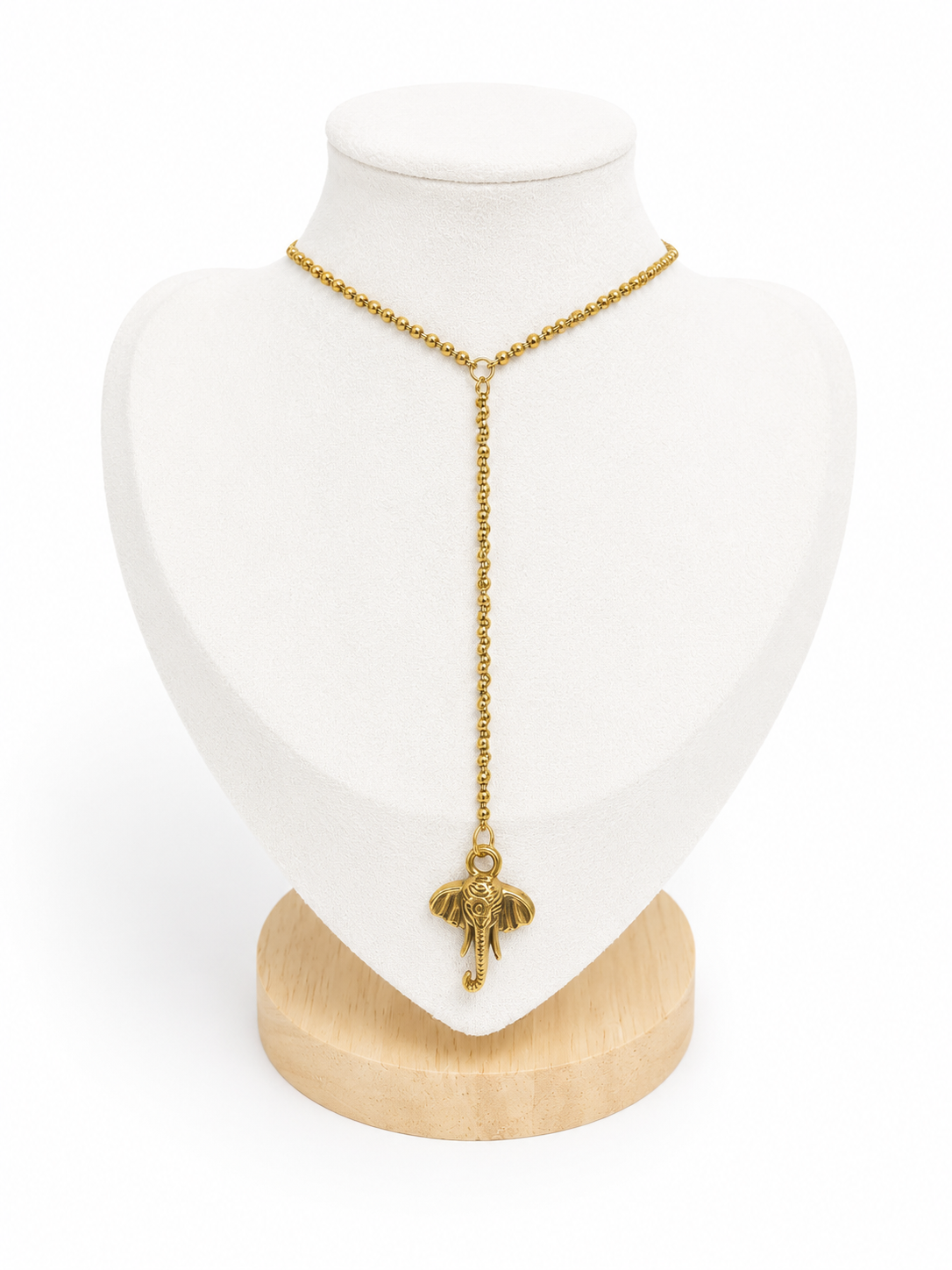 Collier en Y -  Elephant doré