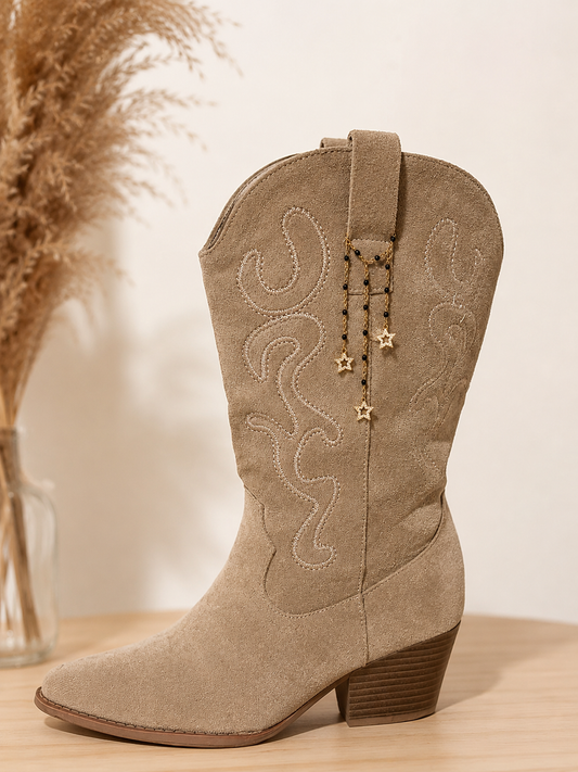 Bijou Santiag Étoiles – Collier Western en Acier Inoxydable Doré - STELLA