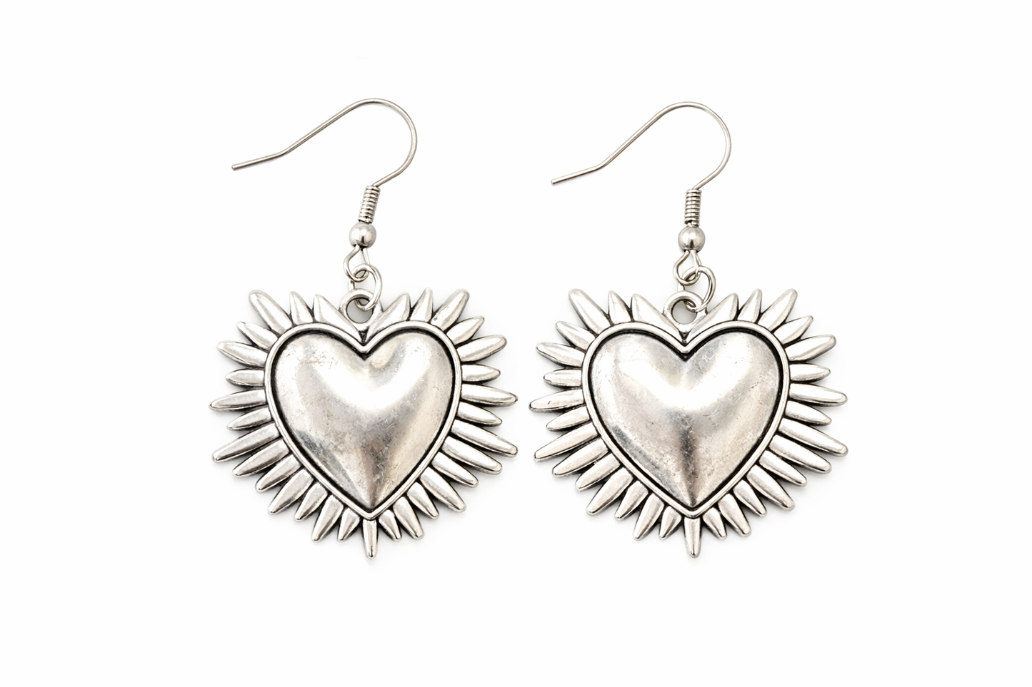 Boucles d’oreilles Cœur Sacré – Argent