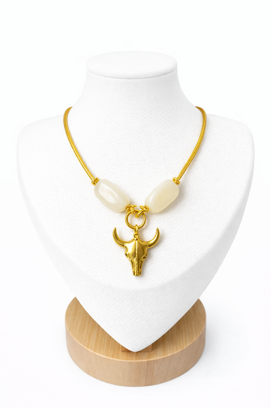 Collier Taureau– Doré & Pierre