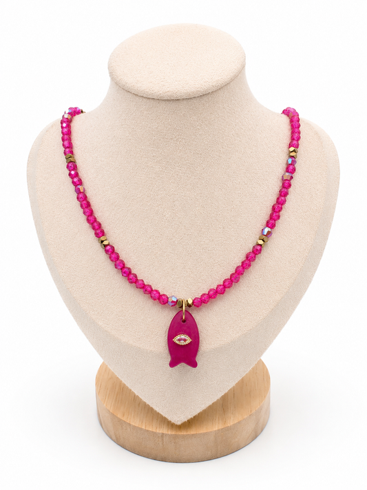 Collier Ras-de-cou - Fushia