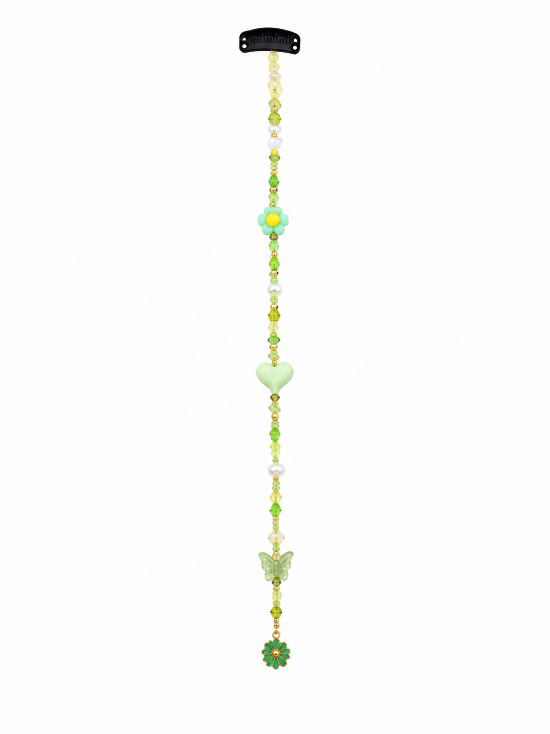 Barrettes bijoux - Green Flowers