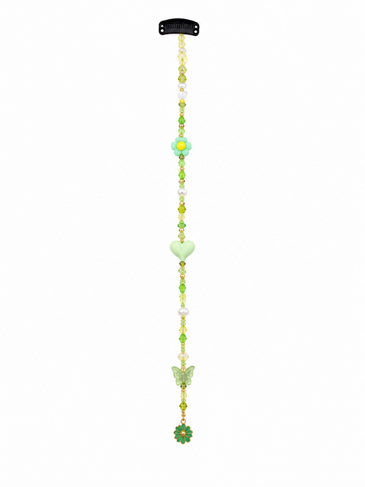 Barrettes bijoux - Green Flowers